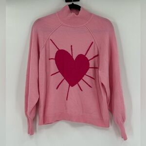 XOKR Kerri Rosenthal Pink Heart Sweater S